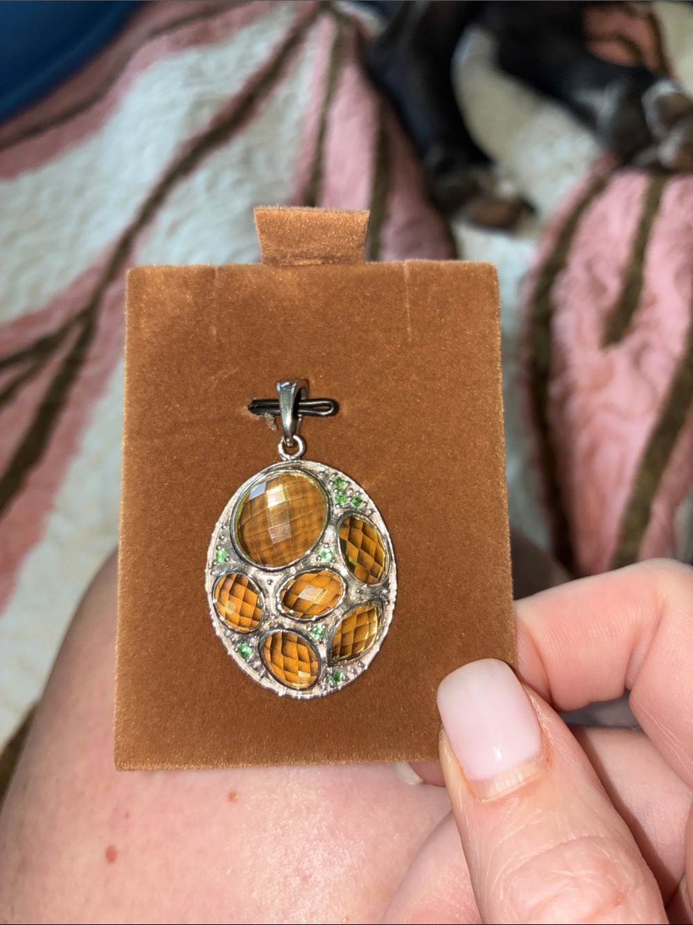 Sterling Silver Honey Amber Oval Pendant - Yellow Gemstone Necklace Charm